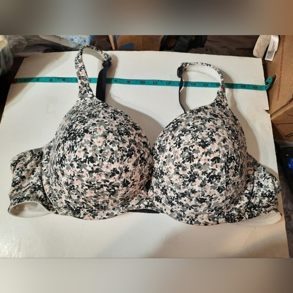 Cacique Black and White Floral Bra 44C - Picture 10 of 10